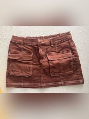wild fable Brown Cargo Skirt with Flap Pockets